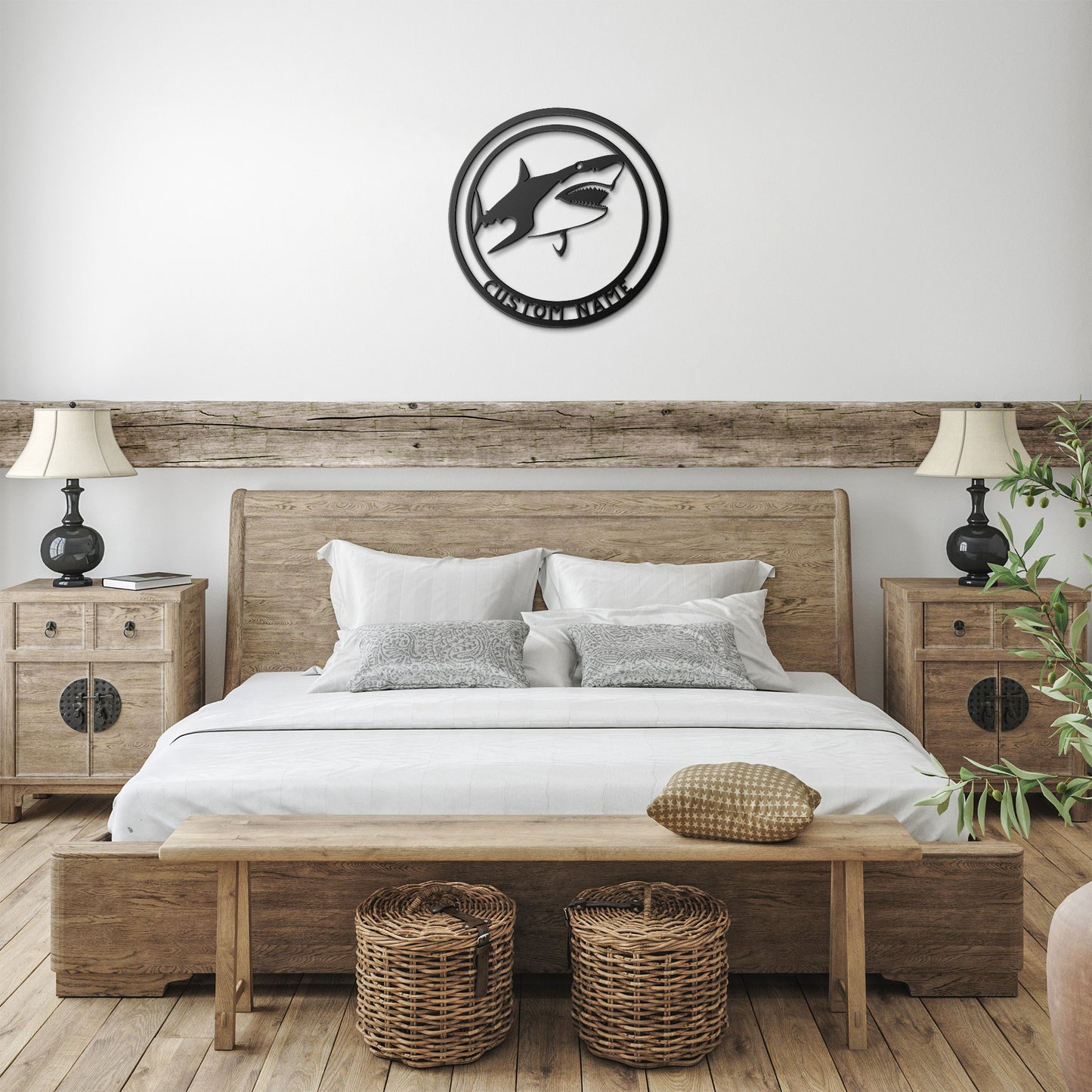 Personalized Shark Metal Wall Sign - Customised  Shark Wall Decor, Shark Metal Wall Art Signs Customized Outdoor Indoor