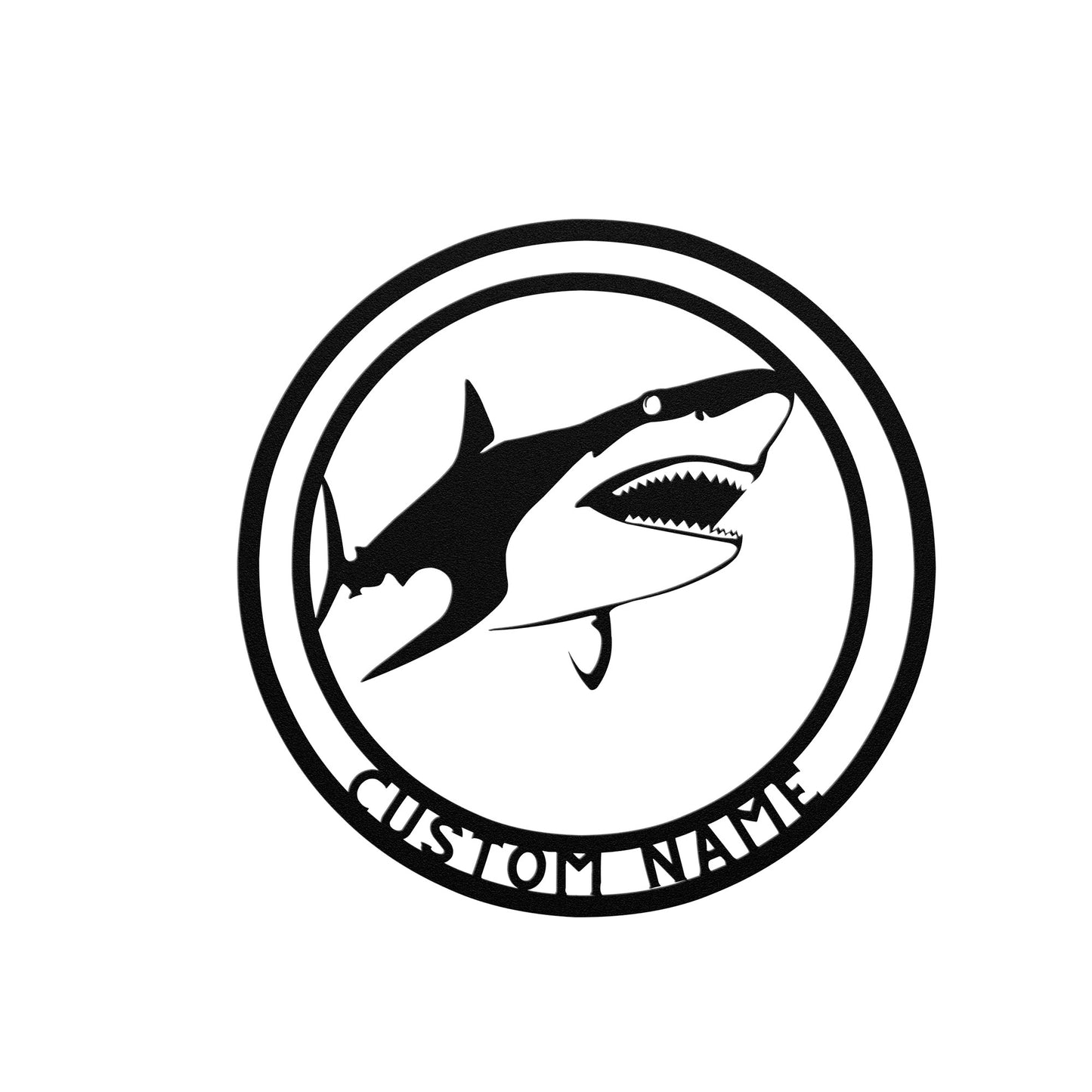 Personalized Shark Metal Wall Sign - Customised  Shark Wall Decor, Shark Metal Wall Art Signs Customized Outdoor Indoor