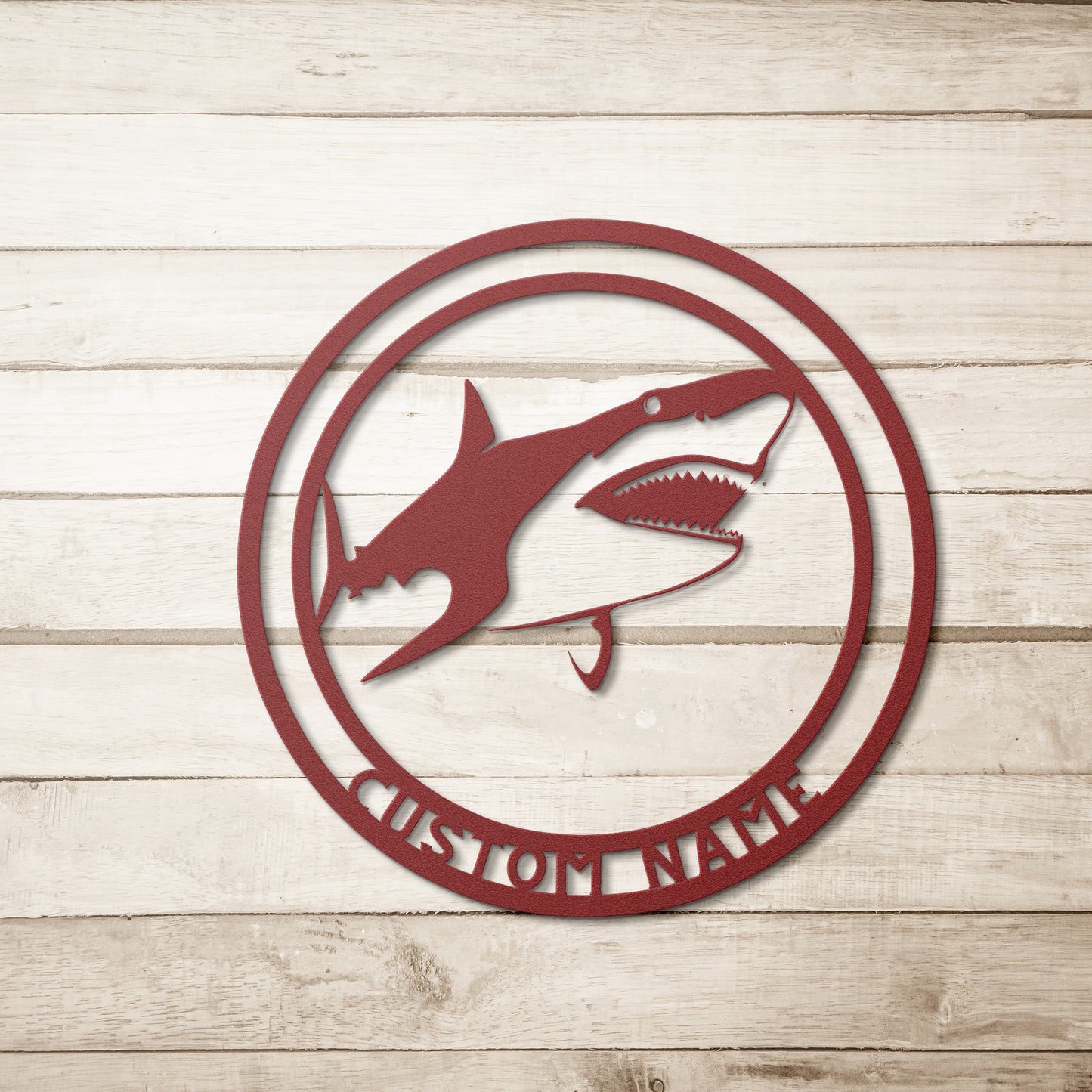 Personalized Shark Metal Wall Sign - Customised  Shark Wall Decor, Shark Metal Wall Art Signs Customized Outdoor Indoor