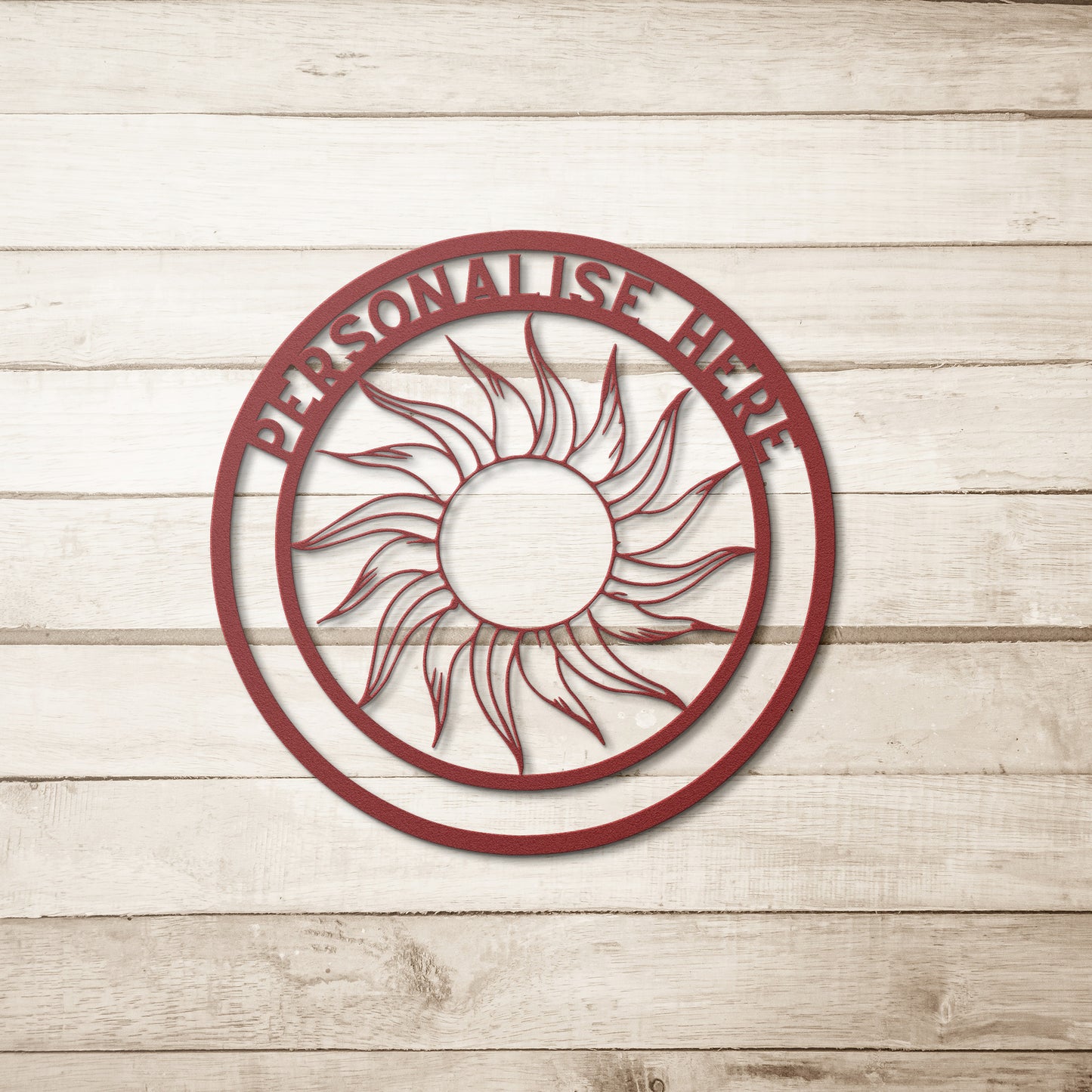 Personalized Sunburst Metal Sign - Customised Sunburst  Wall Decor, Sunburst  Metal Wall Art Signs Customized Outdoor Indoor