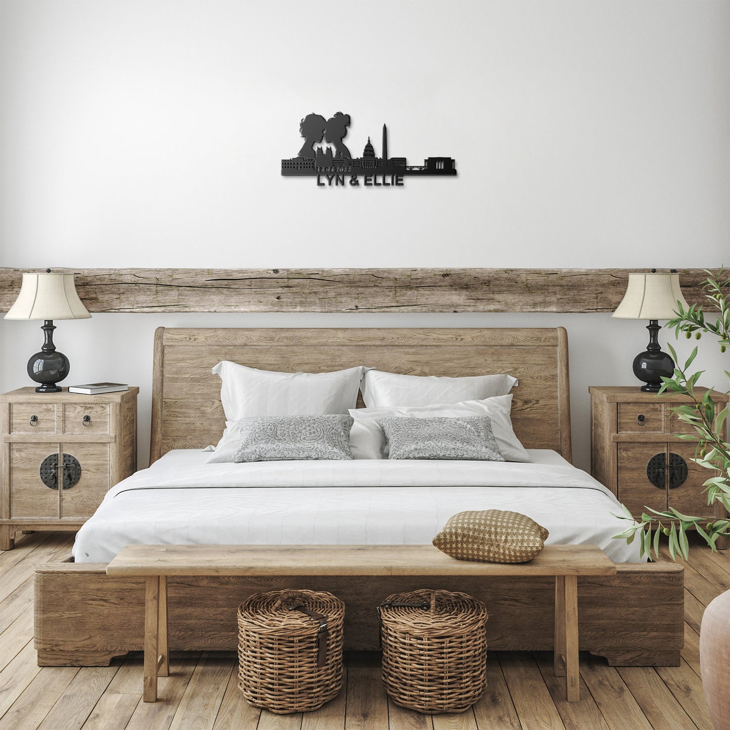 Personalized Washington DC Lesbian Couple Anniversary Metal Wall Art