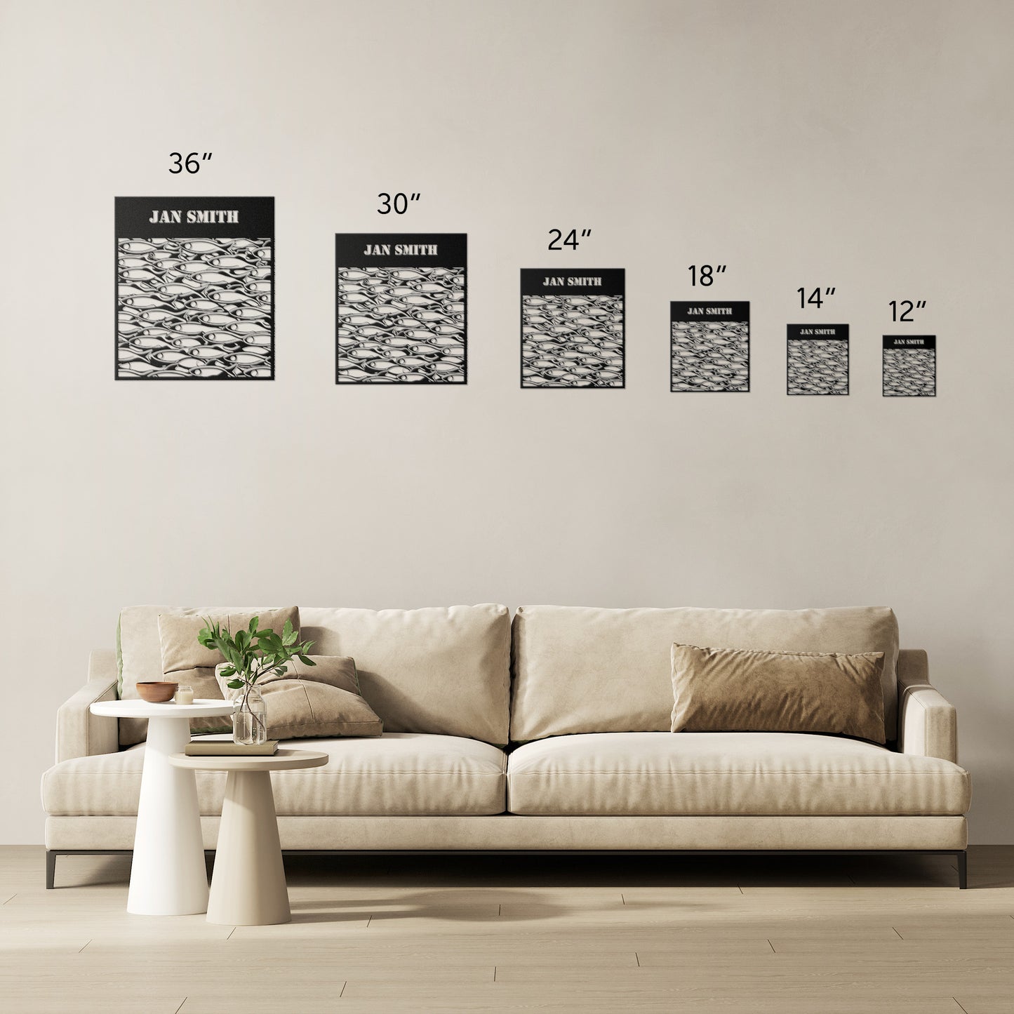 School Of Fish Metal Wall Art