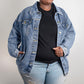 Custom Bridesmaid Oversized Denim Jacket With Name, Personalized Name Bridesmaid Denim Jacket, Custom Gift For Bridesmaid, Custom Bridal Party Gifts,