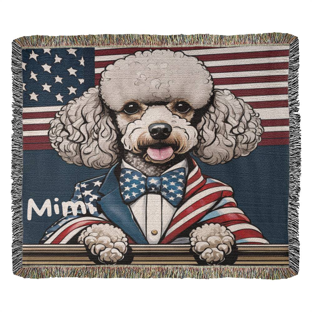 Personalized Poodle Heirloom Woven Blanket