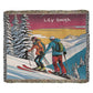 Personalized Skiing Couple Heirloom Woven Blanket