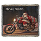 Personalized Santa Biker Heirloom Woven Blanket