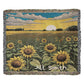 Personalized Sunflower Heirloom Woven Blanket
