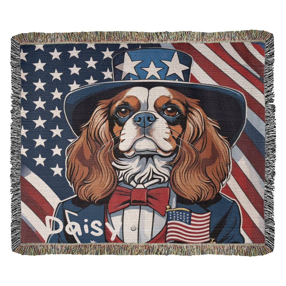 Personalized Cavalier King Charles Spaniel Heirloom Woven Blanket