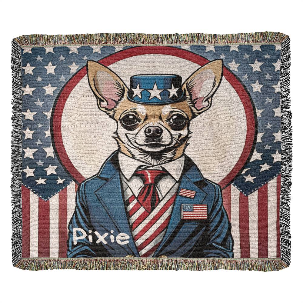 Personalized Chihuahua Heirloom Woven Blanket