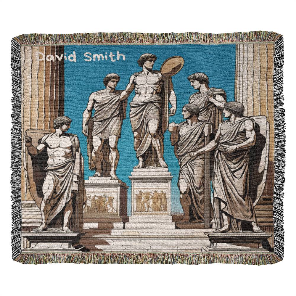 Personalized Ancient Greek Statue Heirloom Woven Blanket
