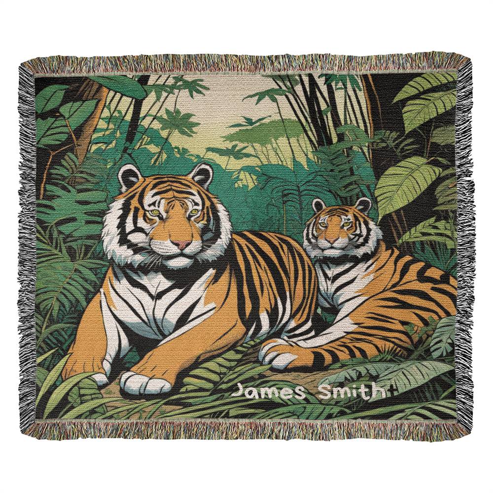 Personalized Tigers Heirloom Woven Blanket