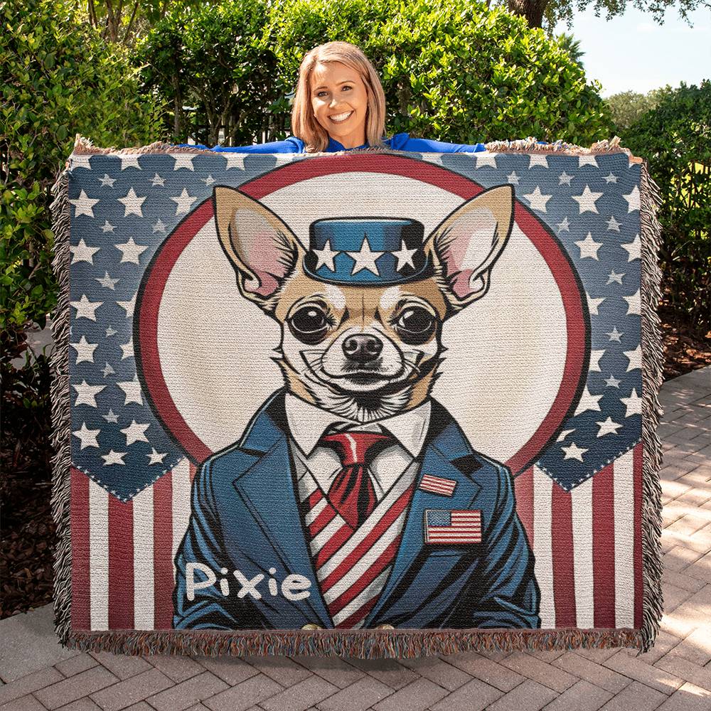 Personalized Chihuahua Heirloom Woven Blanket