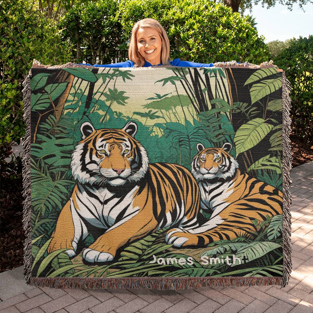 Personalized Tigers Heirloom Woven Blanket