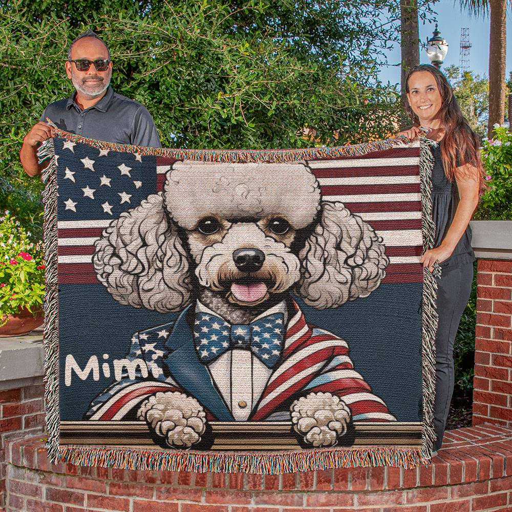 Personalized Poodle Heirloom Woven Blanket