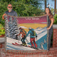 Personalized Skiing Couple Heirloom Woven Blanket