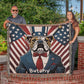 Personalized Bulldog Heirloom Woven Blanket