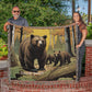 Personalized Bear In Woods Heirloom Woven Blanket