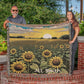 Personalized Sunflower Heirloom Woven Blanket