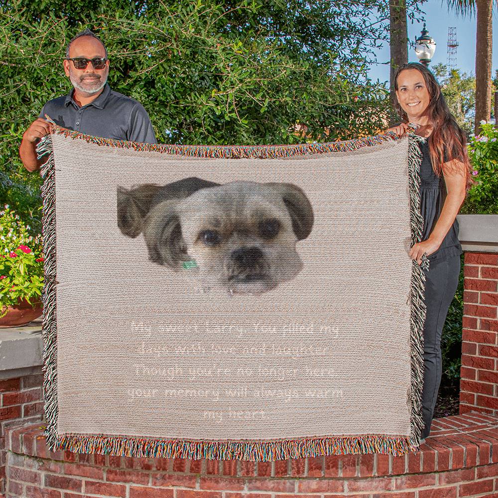 Personalized Dog Memorial Blanket With Photo