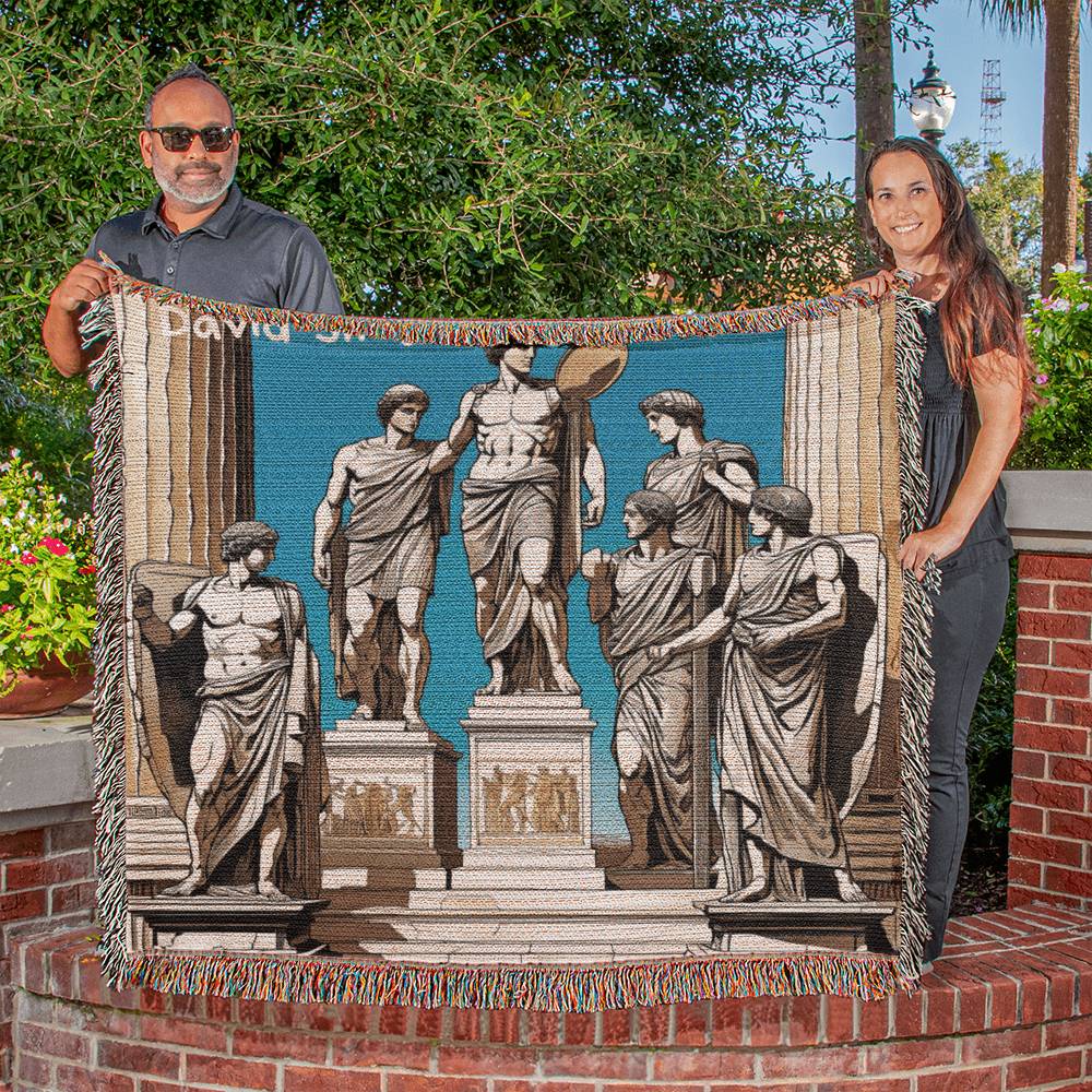Personalized Ancient Greek Statue Heirloom Woven Blanket
