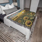 Personalized Sunflower Heirloom Woven Blanket