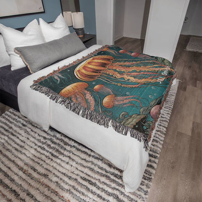 Personalized Jellyfish Heirloom Woven Blanket