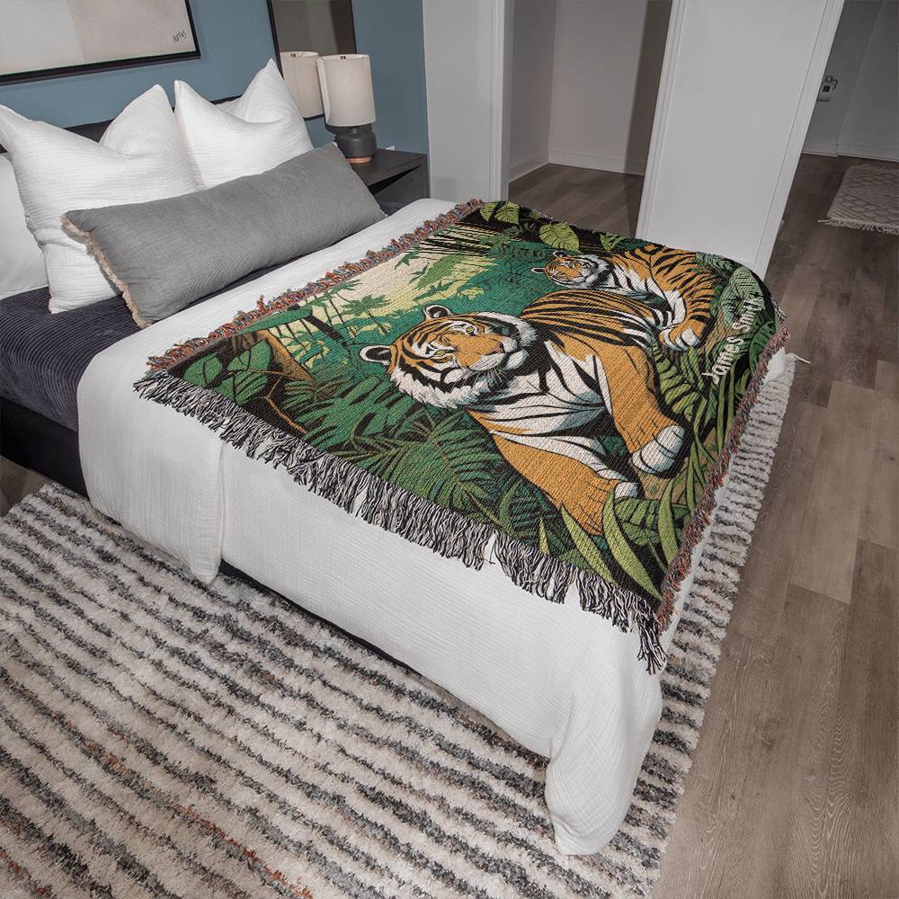 Personalized Tigers Heirloom Woven Blanket