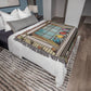 Personalized Birds In A Window Heirloom Woven Blanket