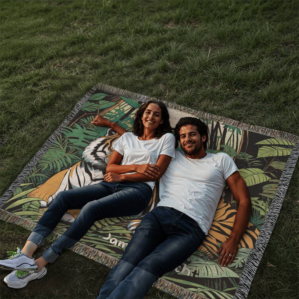 Personalized Tigers Heirloom Woven Blanket