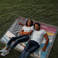 Personalized Skiing Couple Heirloom Woven Blanket