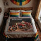 Personalized Santa Biker Heirloom Woven Blanket