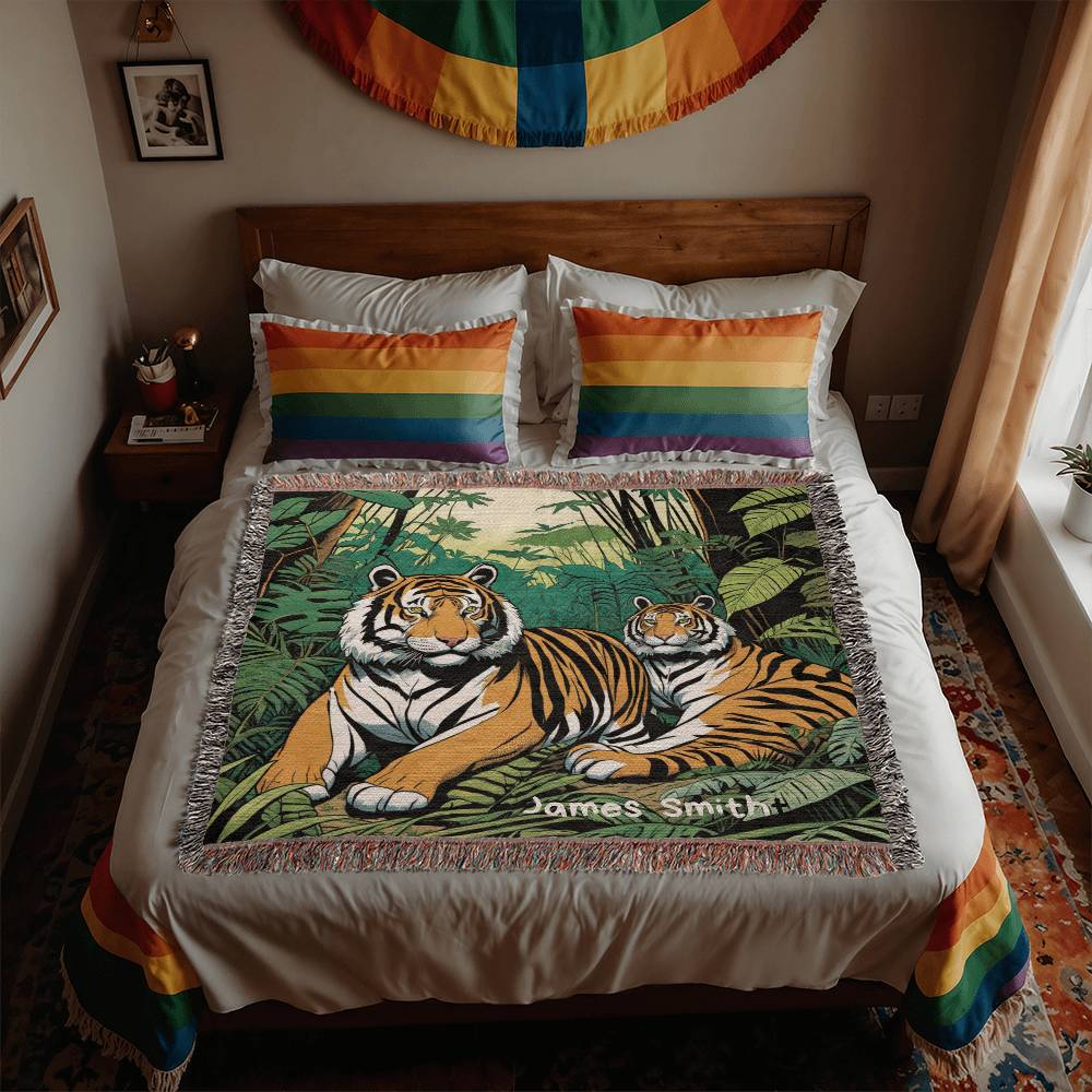 Personalized Tigers Heirloom Woven Blanket
