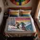 Personalized Skiing Couple Heirloom Woven Blanket