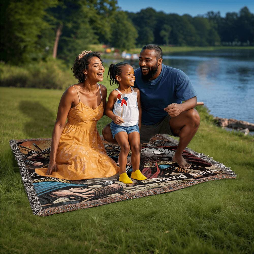 Personalized Viking Heirloom Woven Blanket