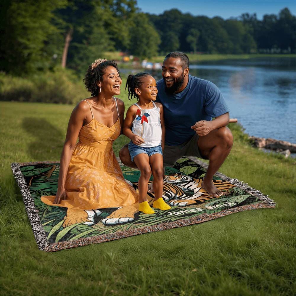 Personalized Tigers Heirloom Woven Blanket