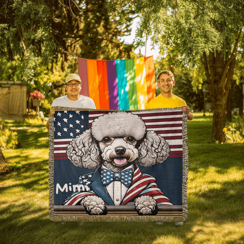 Personalized Poodle Heirloom Woven Blanket