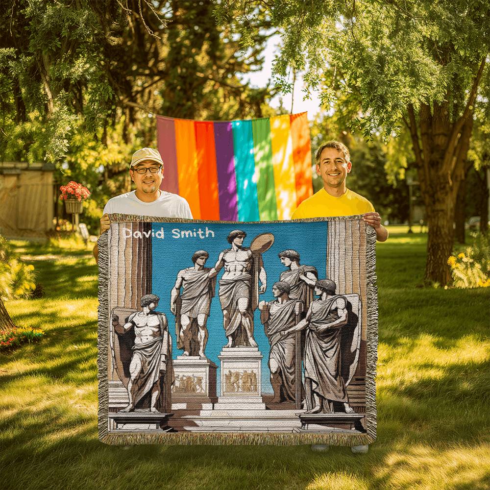 Personalized Ancient Greek Statue Heirloom Woven Blanket