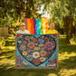 Personalized Flower Heart Heirloom Woven Blanket, Wild flowers, Flower Blanket,,Valentine Shirt, Love Shirt, Floral Heart Blanket, Sentimental Gift