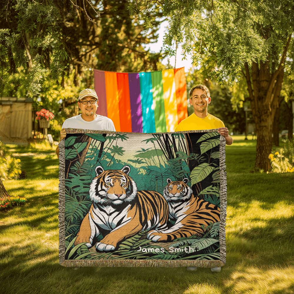 Personalized Tigers Heirloom Woven Blanket