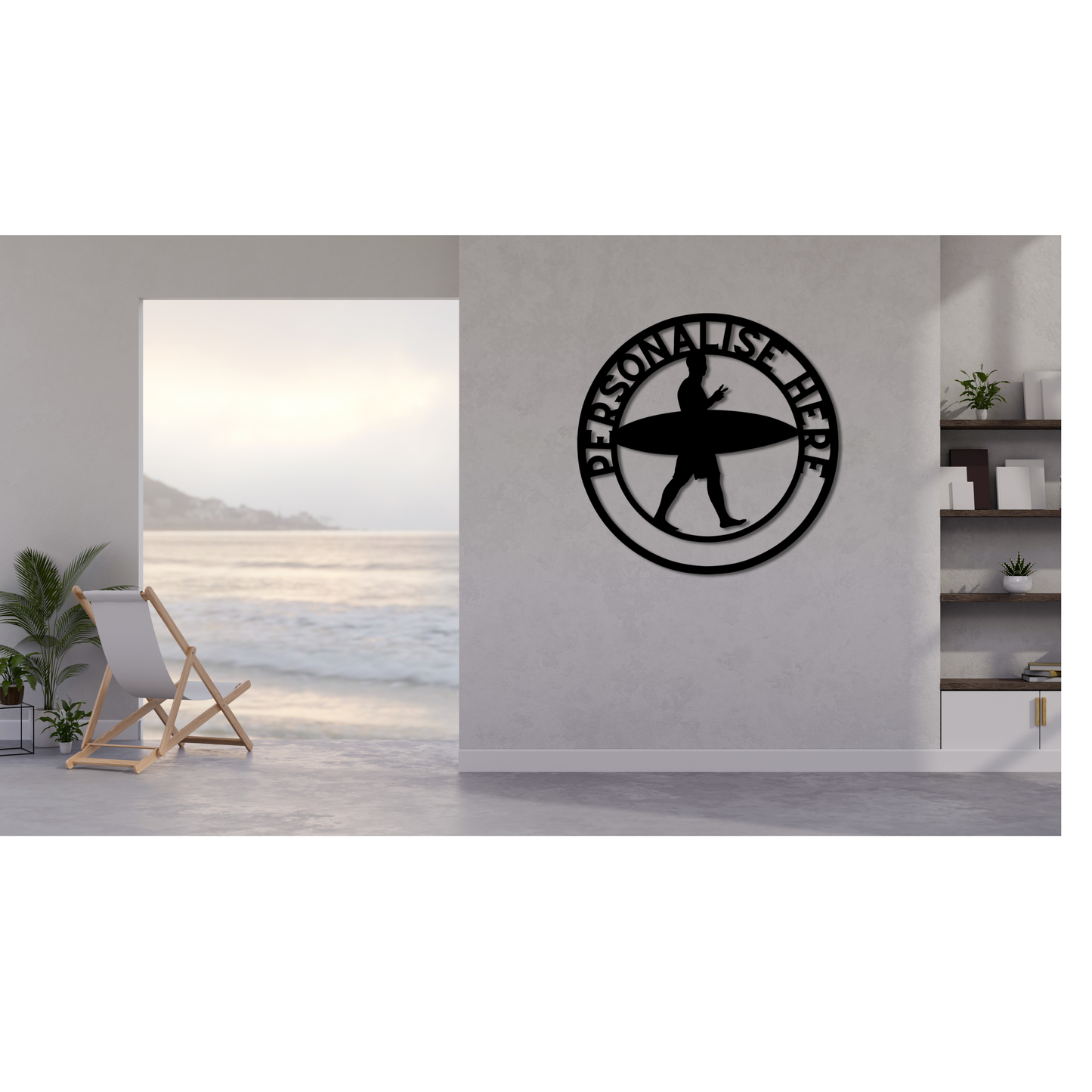 Personalized Surfer Metal Sign - Customised Surfing Wall Decor, Surder Metal Signs Customized