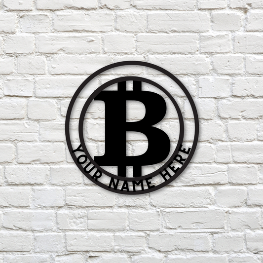 Personalized Bitcoin Metal Art Sign - Customised Bitcoin Wall Decor, Bitcoin Metal Wall Art Signs Customized Outdoor Indoor
