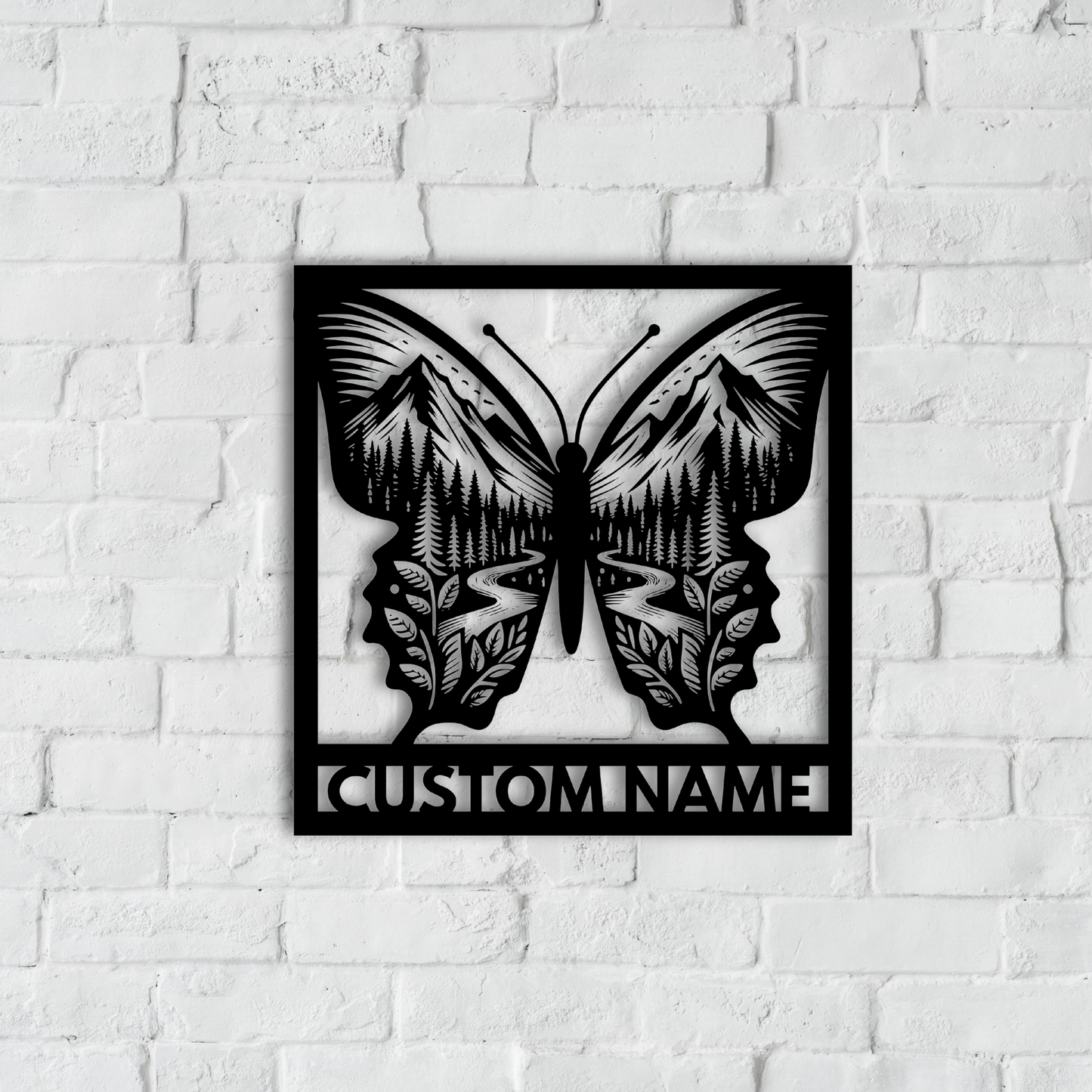 Butterfly Mountain Metal Wall Art