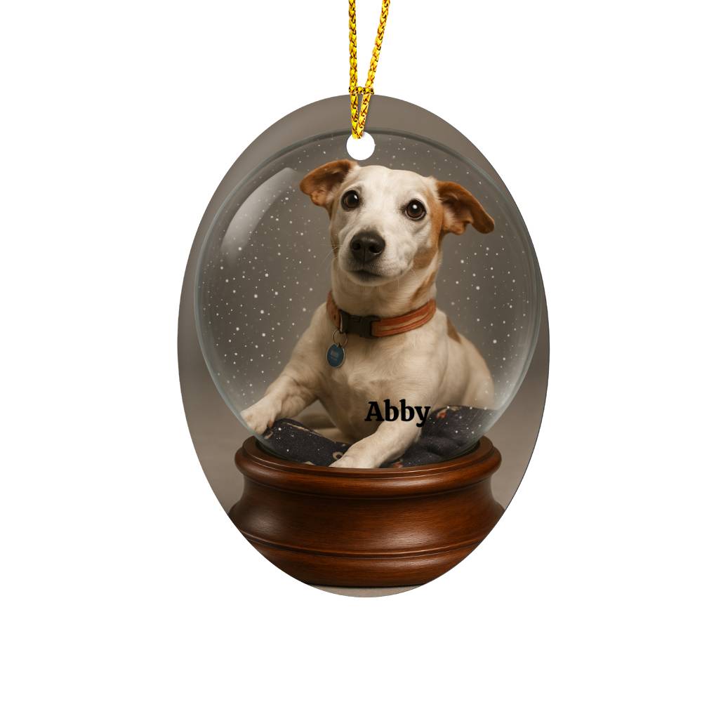 Pet Photo Ornament Snow Globe – Custom Christmas Keepsake with Your Own Image