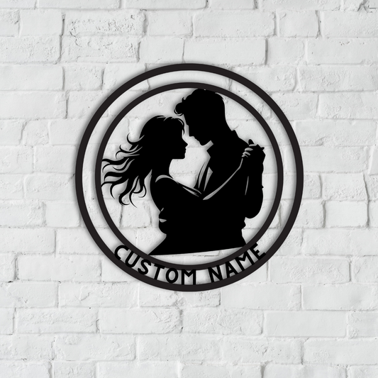 Couple Arm In Arm Metal Wall Art
