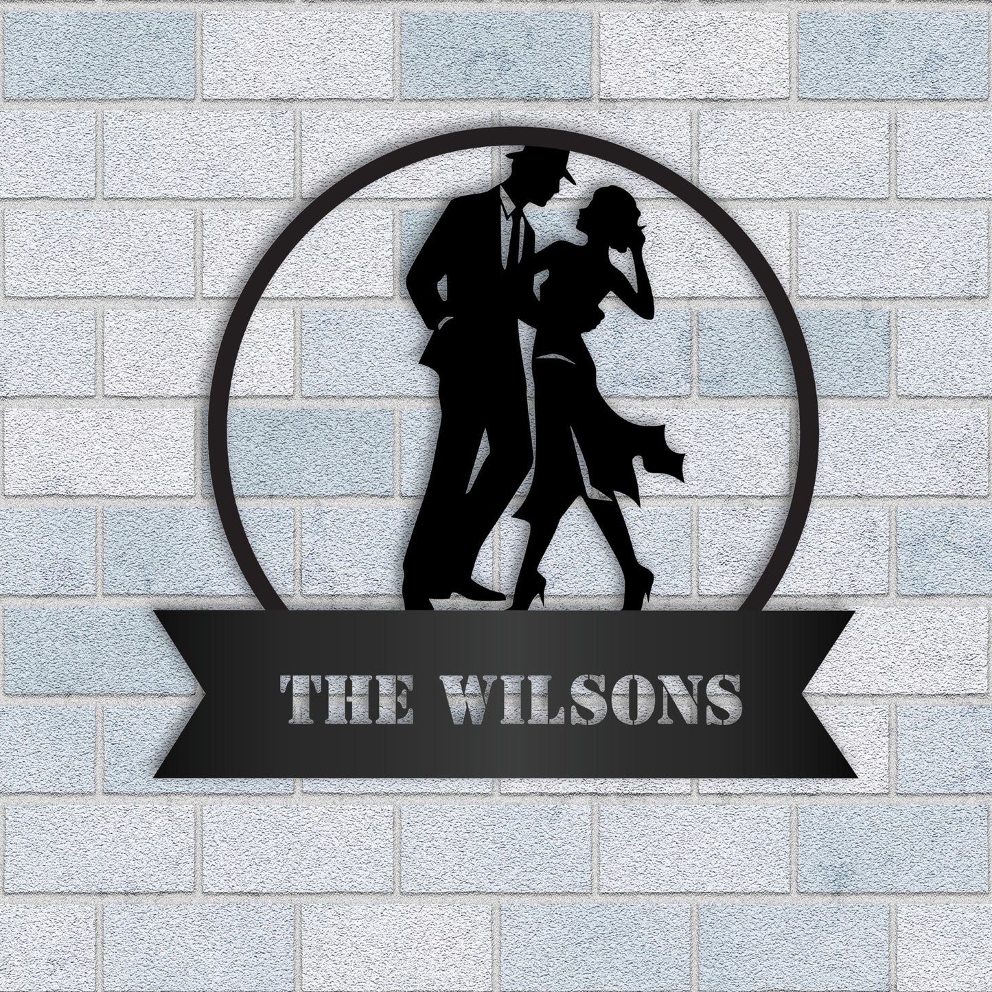 Dancing Tango Couple Metal Wall Art