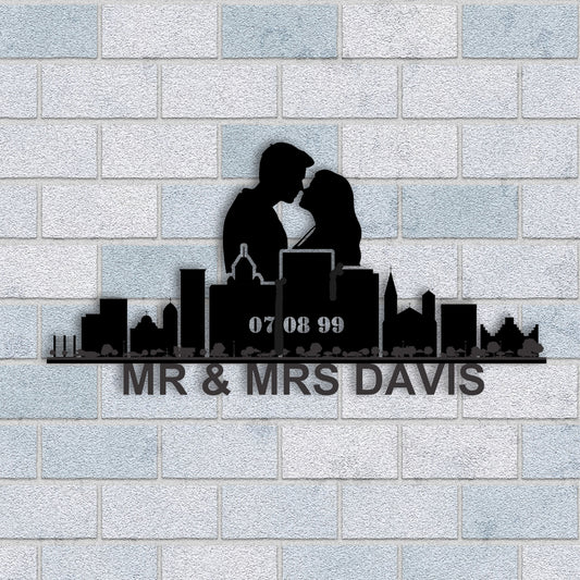Personalized El Paso Couple Anniversary Metal Wall Art