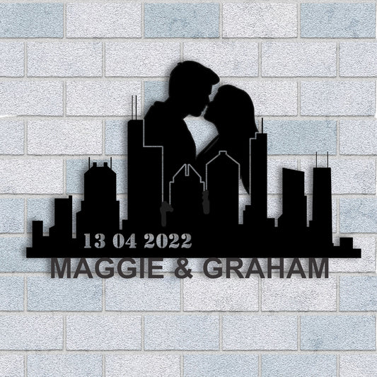 Personalized Houston Boyfriend Anniversary Metal Wall Art