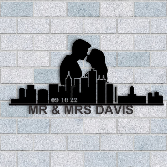 Personalized Indianapolis Couple Anniversary Metal Wall Art