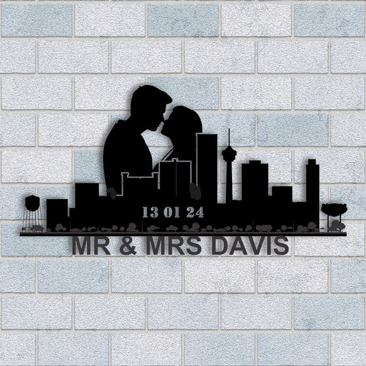 Personalized Las Vegas Couple Anniversary Metal Wall Art