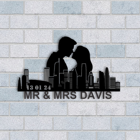 Personalized Los Angeles Couple Anniversary Metal Wall Art
